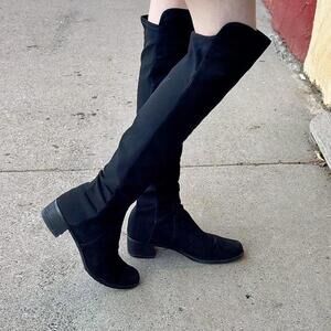 Y2K Stuart Weitzman Black Suede Knee High Boots Women’s 6.5 Riding